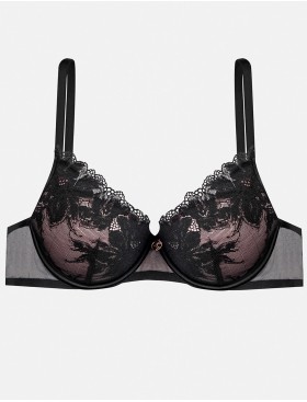 Кружевной бюстгальтер пуш-ап Esotiq TRINNY 40025 черно-бежевый, Цвет: черно-бежевый, Размеры: 70C, изображение 6