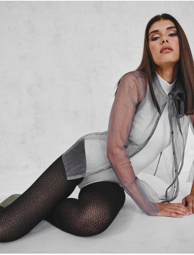 Колготки с геометрическим узором Gabriella 277 BRIANA 60 den чёрный, Цвет: чёрный, Размеры: 2