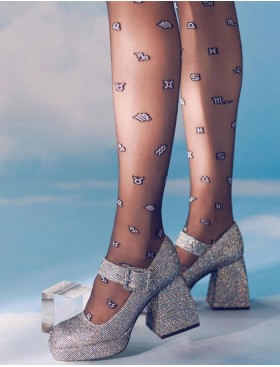 Модные колготки с рисунком Gabriella 499 ZODIAC COLOR 20 den чёрный, Цвет: чёрный, Размеры: 2