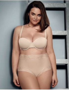 Высокие трусы слипы с кружевом Janira SOFT LACE 1030318 SUPER HIGH dune, Цвет: dune (песочный), Размеры: M