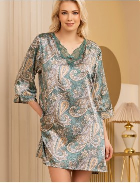 Свободная сорочка-туника шелковая Mia-Amore DONATELLA 3125 изумрудный, Цвет: изумрудный, Размеры: 2XL/3XL