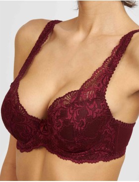 Бюстгальтер балконет Simona M 530/30 бордовый, Цвет: бордо, Размеры: 75H, изображение 4