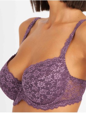 Бюстгальтер балконет пуш-ап Simona M 870 гортензия, Цвет: гортензия, Размеры: 70E, изображение 5