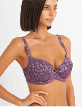 Бюстгальтер балконет пуш-ап Simona M 870 гортензия, Цвет: гортензия, Размеры: 70E, изображение 6