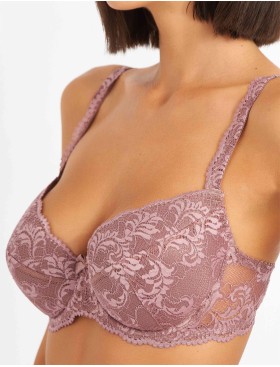 Бюстгальтер балконет пуш-ап Simona M 870 кофейно-розовый, Цвет: кофейно-розовый, Размеры: 90D, изображение 4