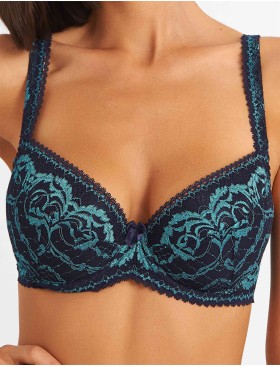 Бюстгальтер балконет пуш-ап биколор Simona M 870/98 кварц-лазурит, Цвет: кварц-лазурит, Размеры: 90D