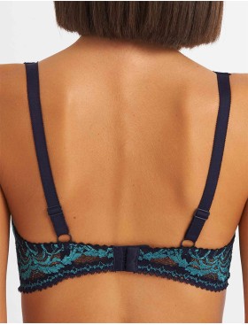 Бюстгальтер балконет пуш-ап биколор Simona M 870/98 кварц-лазурит, Цвет: кварц-лазурит, Размеры: 90D, изображение 2