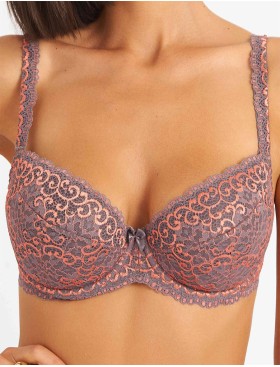 Бюстгальтер балконет пуш-ап биколор Simona M 870 акула, Цвет: акула, Размеры: 90D