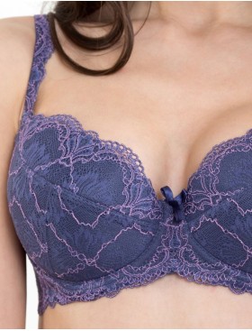 Бюстгальтер балконет пуш-ап биколор Simona M 870 батик-клетка, Цвет: батик-клетка, Размеры: 70D, изображение 3