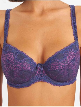 Бюстгальтер балконет пуш-ап биколор Simona M 870 батик-сетка, Цвет: батик-сетка, Размеры: 75D