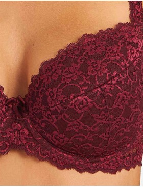 Бюстгальтер балконет пуш-ап Simona M 870 бордо, Цвет: бордо, Размеры: 90D, изображение 4