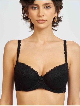 Бюстгальтер балконет пуш-ап классика Simona M 870 черный, Цвет: черный, Размеры: 90D, изображение 4