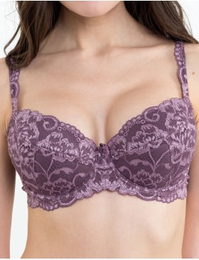 Бюстгальтер балконет пуш-ап биколор Simona M 870 крокус, Цвет: крокус, Размеры: 70D