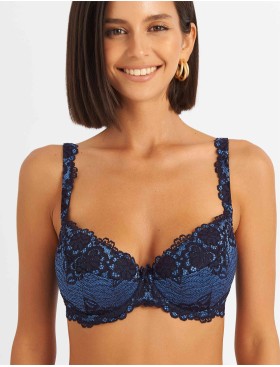 Бюстгальтер балконет пуш-ап биколор Simona M 870 ночь, Цвет: ночь, Размеры: 75D, изображение 4