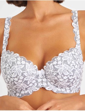 Бюстгальтер балконет пуш-ап биколор Simona M 870 рябушка, Цвет: рябушка, Размеры: 90D