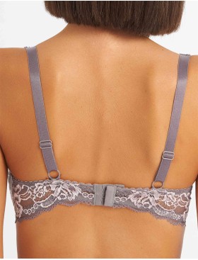 Бюстгальтер балконет пуш-ап биколор Simona M 870 серо-розовый, Цвет: серо-розовый, Размеры: 75D, изображение 2