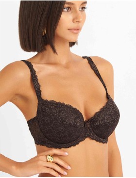 Бюстгальтер балконет пуш-ап Simona M 870 шоколад, Цвет: шоколад, Размеры: 90D, изображение 3