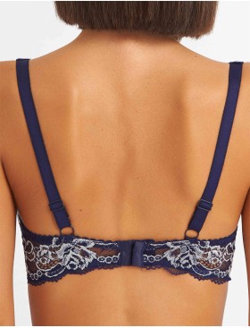 Бюстгальтер балконет пуш-ап биколор Simona M 870 синий-серебро, Цвет: синий-серебро, Размеры: 90D, изображение 2