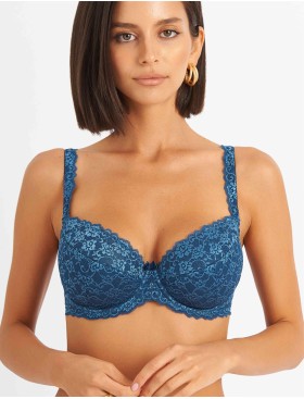 Бюстгальтер балконет пуш-ап Simona M 870 топаз, Цвет: топаз, Размеры: 90D, изображение 3