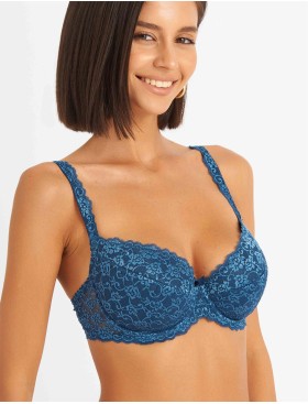 Бюстгальтер балконет пуш-ап Simona M 870 топаз, Цвет: топаз, Размеры: 90D, изображение 4