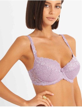 Бюстгальтер балконет пуш-ап Simona M 870 туман, Цвет: туман, Размеры: 90D, изображение 4