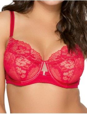 Полумягкий кружевной бюстгальтер Ava YUCCA 1937 PU красный, Цвет: красный, Размеры: 80C