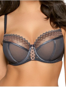 Полумягкий бюстгальтер из сетки с вышивкой Ava 2016 PU graphite, Цвет: графит, Размеры: 80E