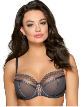 Полумягкий бюстгальтер из сетки с вышивкой Ava 2016 PU graphite, Цвет: графит, Размеры: 80E, изображение 3