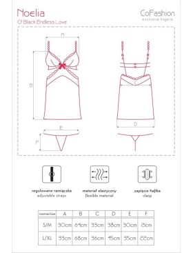 Соблазнительная сорочка MARC MASSIMO CF 90330 NOELIA KOSZULA, Цвет: черный, Размеры: S/M, изображение 4