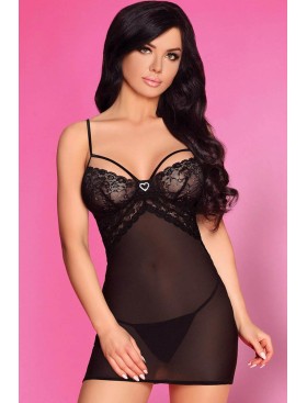 Полупрозрачная сорочка MARC MASSIMO CF 90388 EIRAM KOSZULA, Цвет: черный, Размеры: S/M