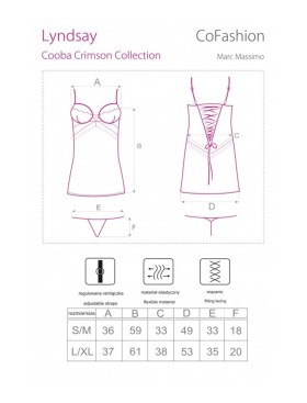 Полупрозрачная сорочка MARC MASSIMO CF 90388 LYNDSAY KOSZULA, Цвет: красный, Размеры: S/M, изображение 5