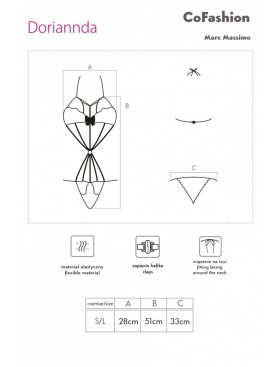 Эротическое боди MARC MASSIMO CF 90413 DORIANNDA BODY, Цвет: черный, Размеры: S/M/L, изображение 5