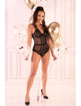 Черное боди MARC MASSIMO LC 90553 SATIEN BODY, Цвет: черный, Размеры: S/M, изображение 5