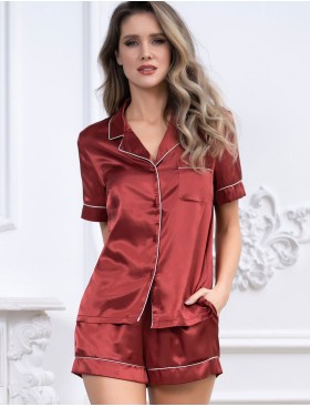 Атласный комплект с шортами Mia-Mella JULIA 8738 паприка, Цвет: паприка, Размеры: XL