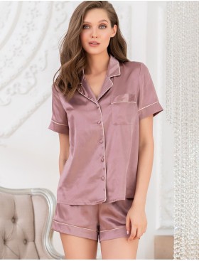 Атласный комплект с шортами Mia-Mella JULIA 8738 пудра, Цвет: пудра, Размеры: S