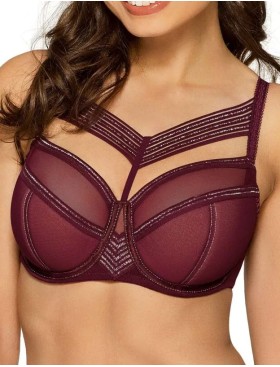 Бюстгальтер полумягкий Novika LOU LOU WINE 02 PU, Цвет: бургундское вино, Размеры: 80E