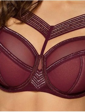 Бюстгальтер полумягкий Novika LOU LOU WINE 02 PU, Цвет: бургундское вино, Размеры: 80E, изображение 4