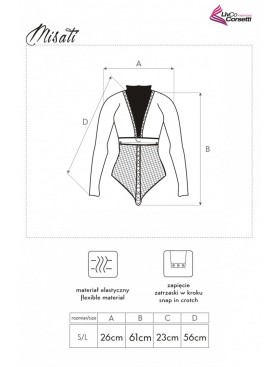 Боди с длинным рукавом MARC MASSIMO XG033 MISATI BODY, Цвет: черный, Размеры: S/M/L, изображение 5