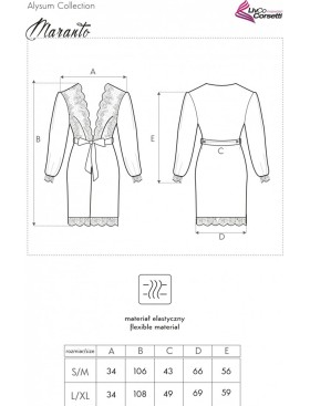 Черный халат из атласа LIVIA CORSETTI LC 90596 MARANTO SZLAFROK, Цвет: черный, Размеры: S/M, изображение 6