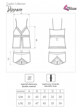 Атласная пижама с кружевом LIVIA CORSETTI LC 90598 VIPPAVE KOMPLET, Цвет: пудровый, Размеры: S/M, изображение 5