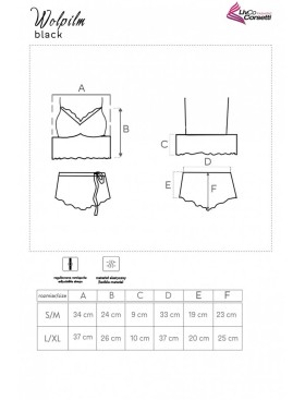 Кружевной комплект LIVIA CORSETTI LC 90618 WOLPILM KOMPLET BLACK, Цвет: черный, Размеры: S/M, изображение 5