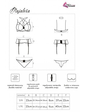 Кружевной комплект с поясом для чулок LIVIA CORSETTI LC 90526 MAJALESA KOMPLET, Цвет: черный, Размеры: L/XL, изображение 6