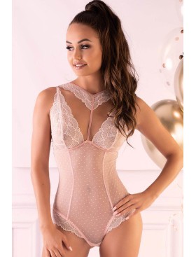 Соблазнительное боди LIVIA CORSETTI LC 90546 KREAME BODY PINK, Цвет: розовый, Размеры: S/M