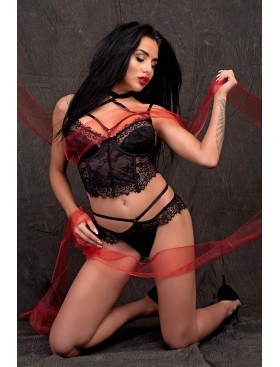 Сексуальный комплект LIVIA CORSETTI LC 90549 MORANDINA KOMPLET BLACK, Цвет: черный, Размеры: L/XL, изображение 4
