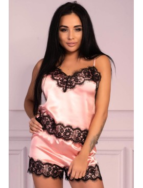 Атласная пижама LIVIA CORSETTI LC 90556 SERRANIN KOMPLET, Цвет: розовый, Размеры: S/M