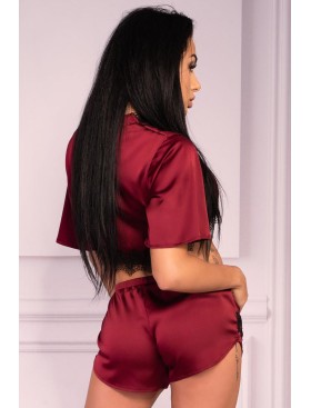 Домашний комплект с шортами LIVIA CORSETTI LC 90562 MAUREA KOMPLET, Цвет: бордовый, Размеры: L/XL, изображение 2