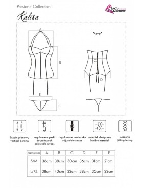 Корсет с пажами для чулок LIVIA CORSETTI LC 90586 KALISA GORSET, Цвет: черный, Размеры: S/M, изображение 4