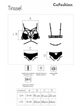 Соблазнительный комплект LIVIA CORSETTI CF 90688 TINSSEL KOMPLET, Цвет: черный, Размеры: S/M, изображение 5