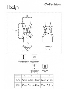 Черный корсет + трусики LIVIA CORSETTI CF 90689 HOOLYN GORSET, Цвет: черный, Размеры: S/M, изображение 5