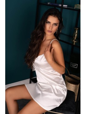 Атласная сорочка LIVIA CORSETTI LC 90519 MIRDAMA KOSZULA PEARL, Цвет: экрю, Размеры: M, изображение 3